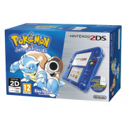 Nintendo 2DS (Transparent, Blue) + Pokemon Blue Version 