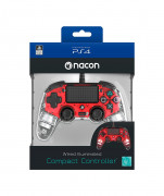 PlayStation 4 (PS4) Nacon Wired Illuminated Compact kontroler (Crveni) 