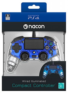 PlayStation 4 (PS4) Nacon Wired Compact žičani kontroler (Illuminated) (Blue) PS4