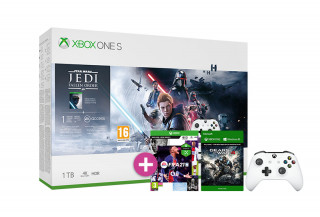Xbox One S 1TB + Star Wars Jedi Fallen Order + FIFA 21 + Gears of War 4 + dodatni kontroler (bijeli) Xbox One