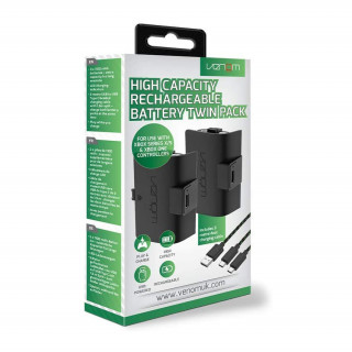 Venom VS2883 rechargable battery pack (2 pcs,  1100 mAh) + 3m cable (black) Xbox Series