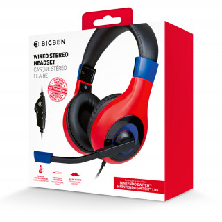 Nacon Stereo Gaming Wired Headset for Switch (Red-Blue) Nintendo Switch