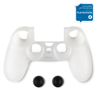 Spartan Gear - Controller Silicon Skin Cover and Thump Grips Transparent PS4