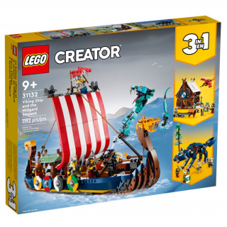 LEGO Creator 3 in 1 Vikinški brod i Midgardska Zmija (31132) Igračka