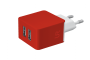 Trust 2x1A USB wall charger Red 