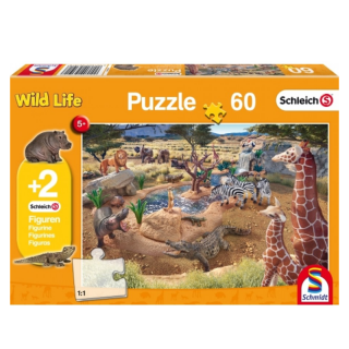 60 pcs (56191) +2 pcs Schleich Figure in box An der Wasserstelle / At the Watering Hole Igračka