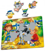 Larsen maxi puzzle 18 pieces - Farm with cow BM5 