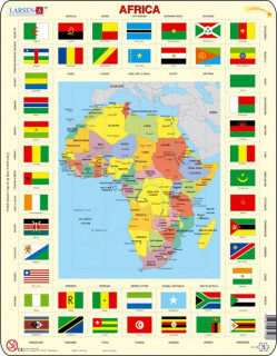 Larsen maxi puzzle 70 pieces Africa map and flags KL3 Merch