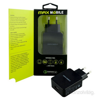 Max Mobile QUALCOMM 3.0 ultra Fast Black AC Charger charger Mobile
