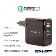 Cellect MTCB-QC3-2USB 2,4A universal 2x USB fast charger 