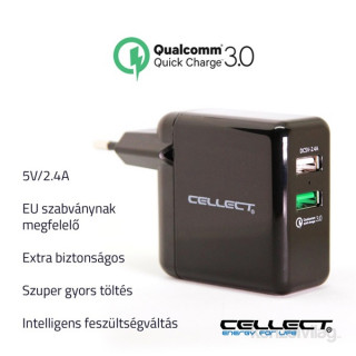 Cellect MTCB-QC3-2USB 2,4A universal 2x USB fast charger Mobile