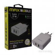 Max Mobile TR-275 QC 3.0 5.4A universal 2x USB White fast charger 