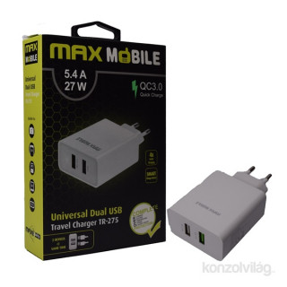 Max Mobile TR-275 QC 3.0 5.4A universal 2x USB White fast charger Mobile