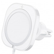 Spigen MagFit magnetic car holder MagSafe charger compatible, into the ventilation grid, white 