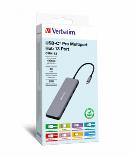 Verbatim CMH-13 USB Tip-C 10000 Mbit/s Srebro PC