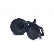 TOO GPS-103-1B IP20, 1x 2P+F, USB-A, Type-C, Qi charging, HDMI, black, desk-mounted socket distributor 
