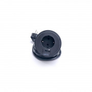 TOO GPS-203-1B IP20, 1x 2P+F, with cable outlet, black, table-mountable socket distributor 