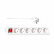 TOO PSW-615S 6 sockets 1.5 meters 3x1.0mm2 white distributor with switch 