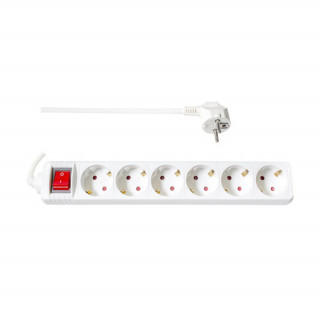 TOO PSW-615S 6 sockets 1.5 meters 3x1.0mm2 white distributor with switch PC