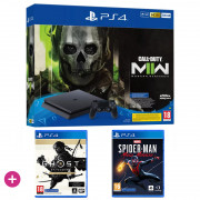 Playstation 4 (PS4) Slim 500GB + Call of Duty Modern Warfare 2 + Ghost of Tsushima Director’s Cut + Marvel's Spider-Man: Miles Morales 