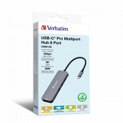 Verbatim USB-C Pro Multiport Hub CMH-08 - Ezüst (32151) 
