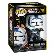 Funko Pop! Disney Star Wars: Clone Wars - Clone  Trooper Fives (Retro) #768 Bobble-Head Vinyl Figura 