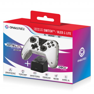 ONIVERSE - bežični Astralite Bluetooth kontroler (Eridani bijela) + stanica za punjenje Nintendo Switch