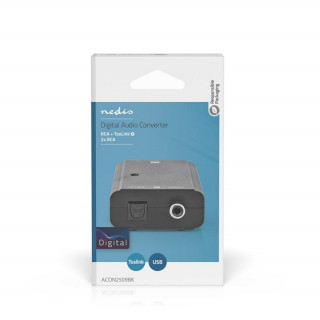 Nedis ACON2509BK digitalni audio pretvarač, digitalni ulaz koaksijalni/toslink, analogni izlaz RCA PC