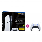 PlayStation 5 Digital Edition (Slim) + PlayStation 5 (PS5) DualSense kontroler (bijelo-crno) 