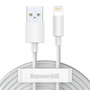 Baseus Simple Wisdom USB-A - Lightning kabel 2 kom 1,5 m bijeli (TZCALZJ-02) 