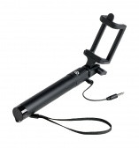 Telescopic, wired selfie stick, universal, Black Mobile