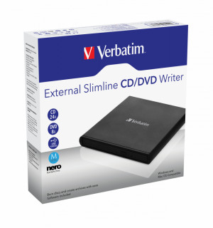 Verbatim External Slimline CD/DVD Writer pogon optičkog diska DVD±RW Crno PC