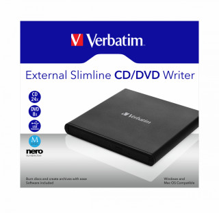 Verbatim External Slimline CD/DVD Writer pogon optičkog diska DVD±RW Crno PC