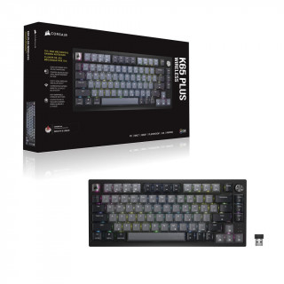 Corsair K65 PLUS WIRELESS 75 % RGB tipkovnica Igranje RF Bežično + USB QWERTY Engleski Crno PC