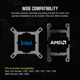 Corsair H100I Procesor Set za vodeno hlađenje 12 cm Crno PC