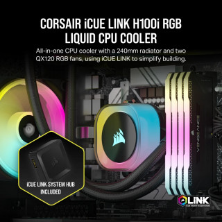 Corsair H100I Procesor Set za vodeno hlađenje 12 cm Crno PC