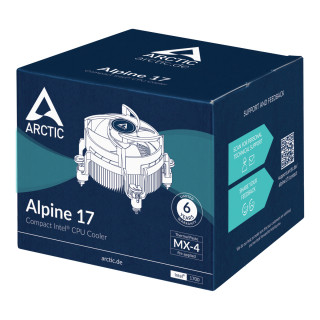 ARCTIC Alpine 17 Procesor Zračno hlađenje 9,2 cm Crno, Srebro 1 kom PC