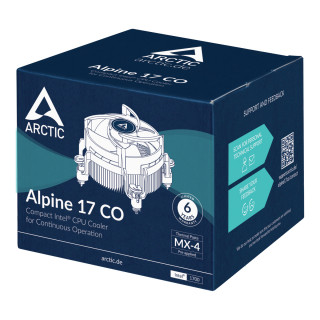 ARCTIC Alpine 17 CO Procesor Zračno hlađenje 9,2 cm Crno, Srebro 1 kom PC