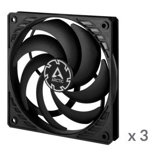 ARCTIC P12 Slim PWM PST Kućište računala Ventilator 12 cm Crno 3 kom PC