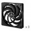 ARCTIC P12 Slim PWM PST Kućište računala Ventilator 12 cm Crno 3 kom thumbnail