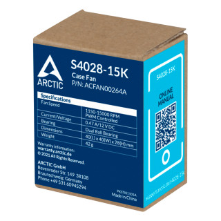 ARCTIC S4028-15K Kućište računala Ventilator 4 cm Crno 1 kom PC