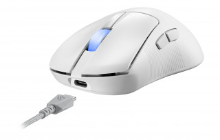 ASUS ROG Keris II Ace Wireless AimPoint White miš Igranje Desno RF Wireless + Bluetooth + USB Type-A Optički 42000 DPI PC