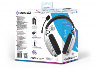 Oniverse Polaris Slušalice Žičano i bežično Obruč za glavu Igranje USB Type-C / USB Type-A Bluetooth Crno, Bijelo PC