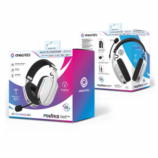 Oniverse Polaris Slušalice Žičano i bežično Obruč za glavu Igranje USB Type-C / USB Type-A Bluetooth Crno, Bijelo PC