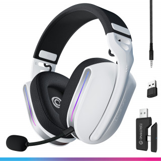 Oniverse Polaris Slušalice Žičano i bežično Obruč za glavu Igranje USB Type-C / USB Type-A Bluetooth Crno, Bijelo PC
