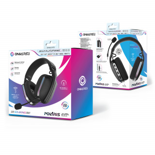 Oniverse Polaris Slušalice Žičano i bežično Obruč za glavu Igranje USB Type-C / USB Type-A Bluetooth Crno PC