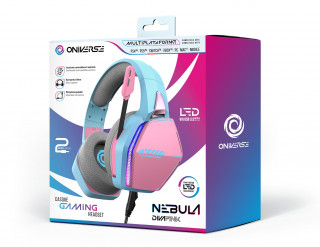 Oniverse Nebula Slušalice Žičano Obruč za glavu Igranje USB Tip-A Plavo, Ružičasto PC