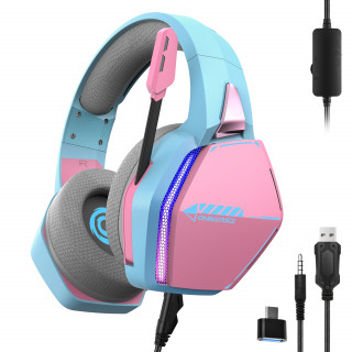 Oniverse Nebula Slušalice Žičano Obruč za glavu Igranje USB Tip-A Plavo, Ružičasto PC