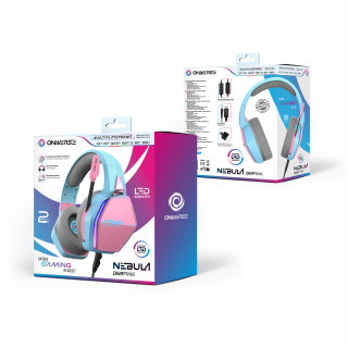 Oniverse Nebula Slušalice Žičano Obruč za glavu Igranje USB Tip-A Plavo, Ružičasto PC