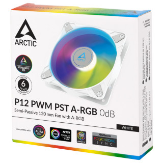 Arctic P12 PWM PST A-RGB 0dB ventilator bijeli PC